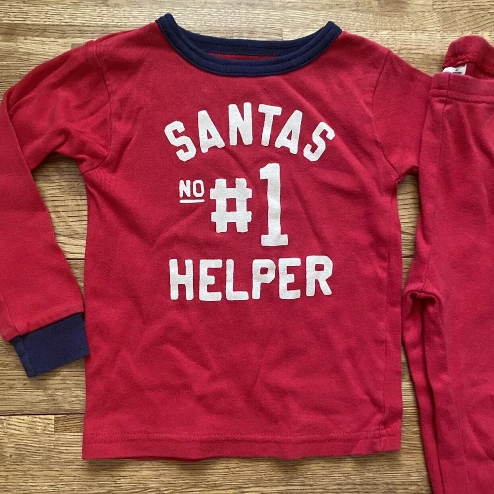 OshKosh Santa's‎ #1 Helper Pajamas Size 24mo